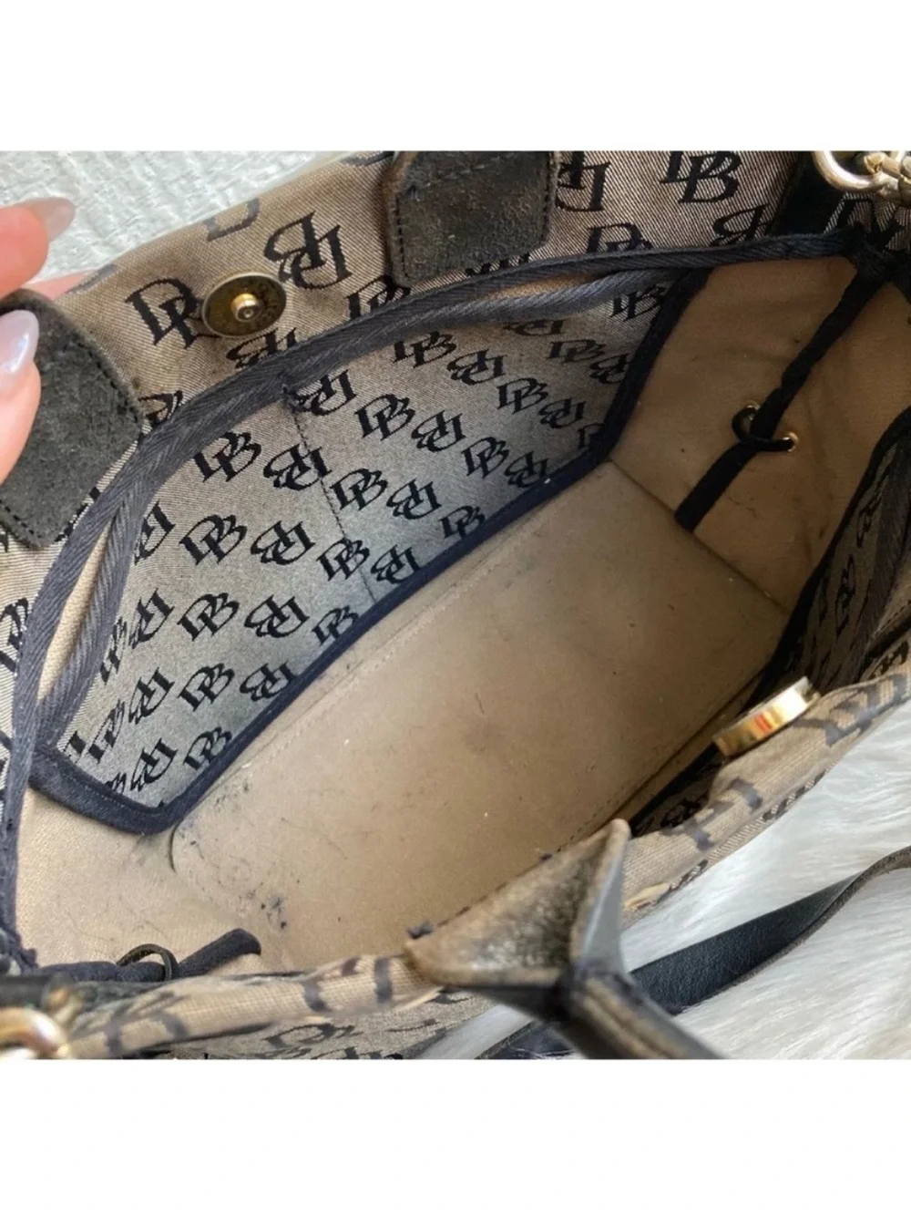 DOONEY & BOURKE Signature Y2K Monogram tote Satchel Black Grey
